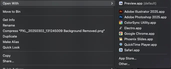 macOS Open With example screenshot