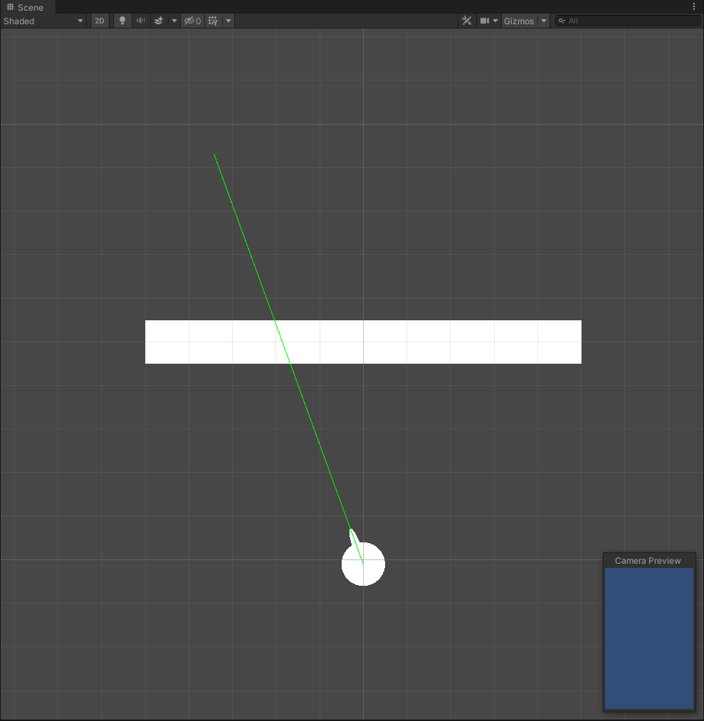 A gif showing a singular ray shooting out of a top-down player