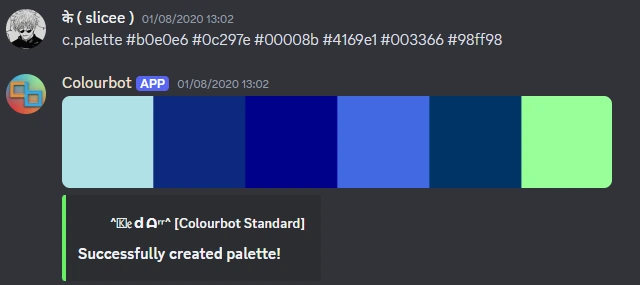 Colour palette generation feature in Colourbot