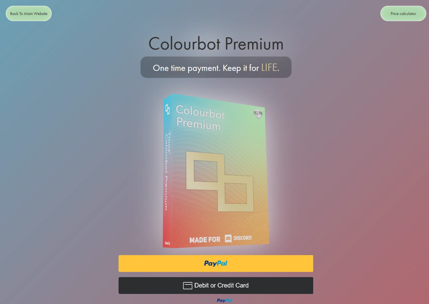 Colourbot shop page